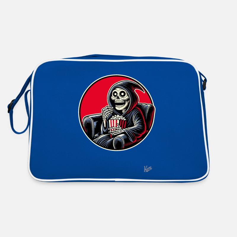 Grim Reaper Cineast mit Popcorn Retro Tasche