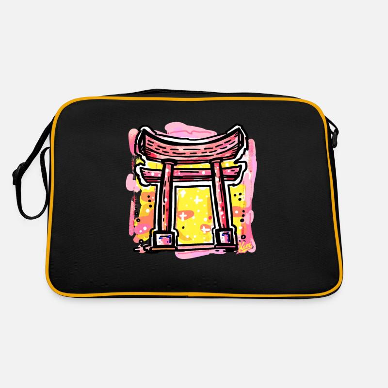 Japanisches Tori-Tor - Retro Tasche - Schwarz/Gold