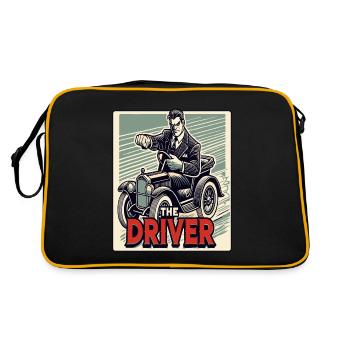 Retro cartoon with vintage car: The driver - Retro Bag - black/gold - Back