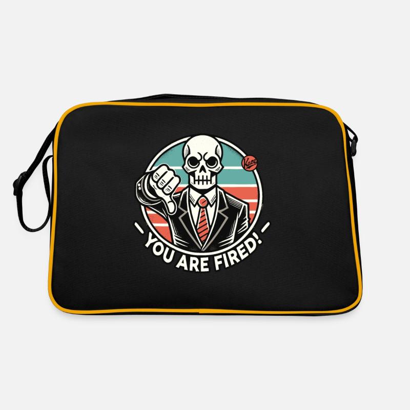Skeleton says you're fired with thumbs down Retro Bag