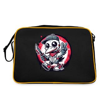 Drôle d’oiseau d’horreur avec signe de paix - Sac Retro - noir/or - Dos