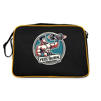 Bodybuilder pumps iron: Feel the burning sensation - Retro Bag - black/gold - Back
