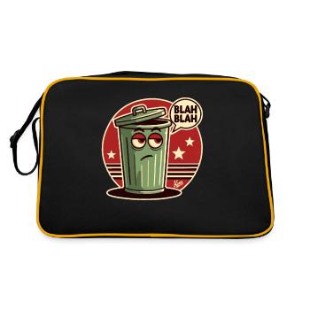 Blah Blah : Poubelle fatiguée et ennuyée - Sac Retro - noir/or - Dos