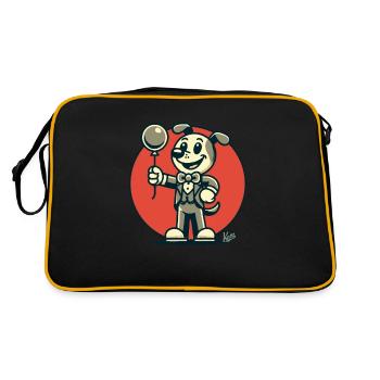 Chien habillé chic avec un ballon - Sac Retro - noir/or - Dos