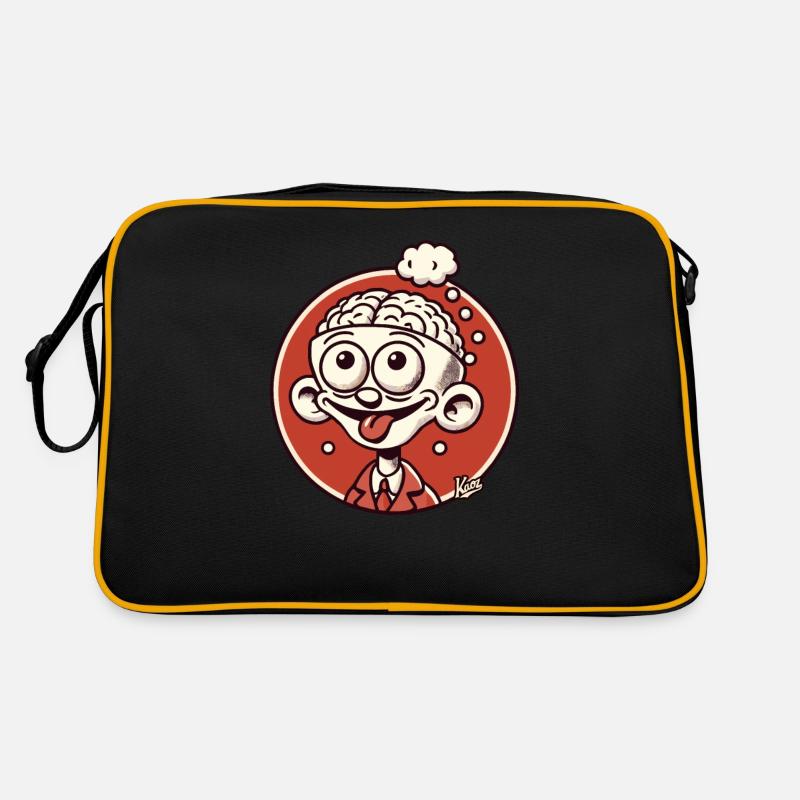 Funny guy with exposed brain Retro Bag