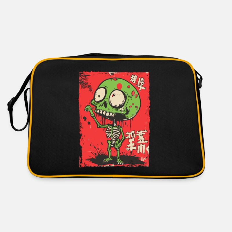 Cute Green Zombie Skeleton Retro Bag