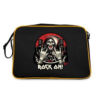 Sensenmann Rock-Musik-Konzert: Rock On! - Retro Tasche - Schwarz/Gold - Hinten