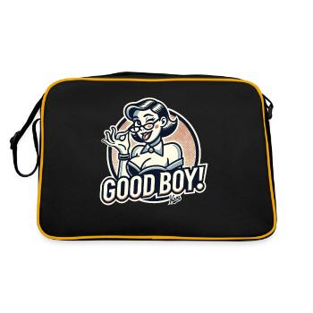 Beautiful strict nerd lady: Good boy! - Retro Bag - black/gold - Back