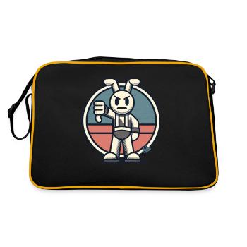 Critical hare, thumbs down - Retro Bag - black/gold - Back