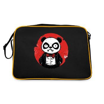 Panda déçu en colère en smoking - Sac Retro - noir/or - Dos