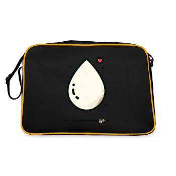A drop of milk with love and heart - Retro Bag - black/gold - Back