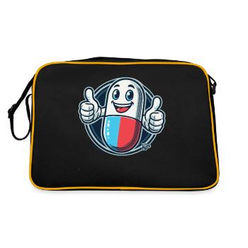 Pouce levé, pilule médicinale heureuse - Sac Retro - noir/or - Dos