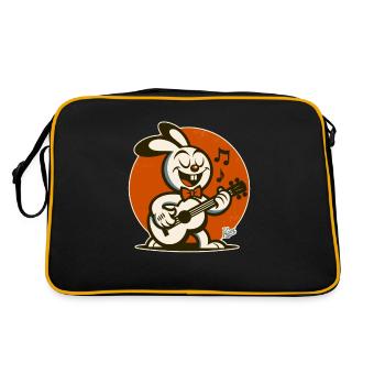 Lapin chantant joyeux avec guitare - Sac Retro - noir/or - Dos
