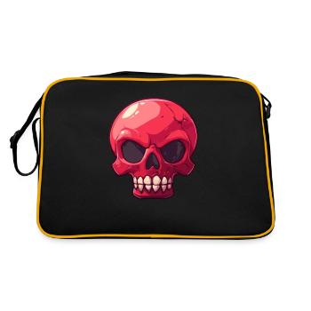 Sarcastic Red Cartoon Skull - Retro Bag - black/gold - Back