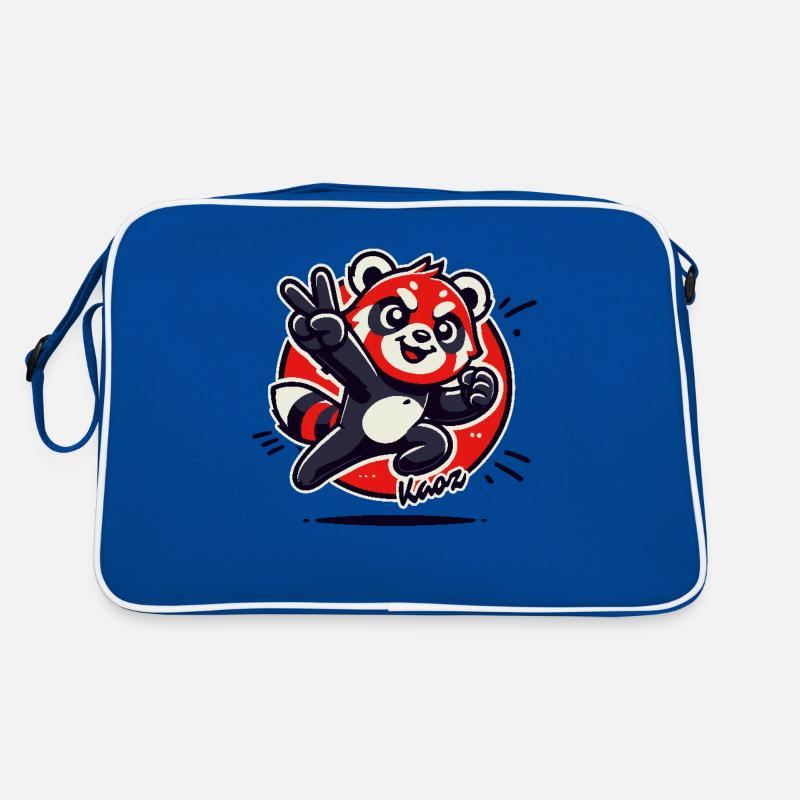 Panda roux joyeux avec signe de paix Sac Retro