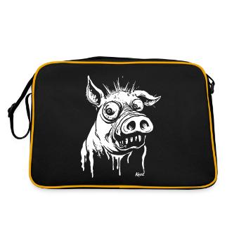funny horror pig - Retro Bag - black/gold - Back