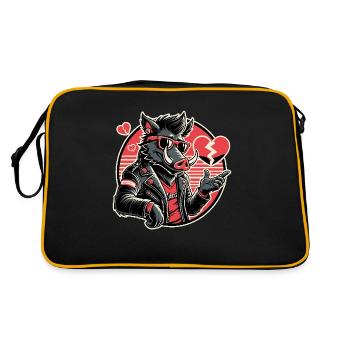 Cool Biker Heartbreaker Pig - Retro Bag - black/gold - Back
