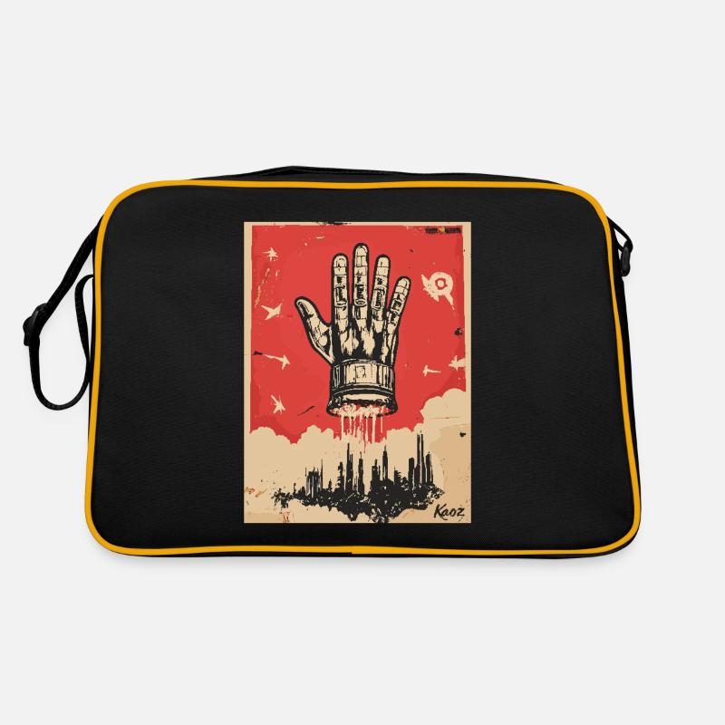 La main dans le style de la propagande Sac Retro