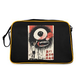 Garçon d’art de rue avec un œil de monstre - Sac Retro - noir/or - Dos