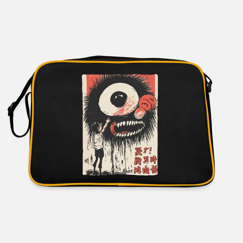 Garçon d’art de rue avec un œil de monstre Sac Retro