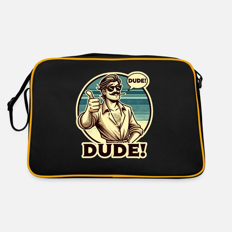 Pouce levé mec, mec cool ça appelle tout le monde mec mec Sac Retro