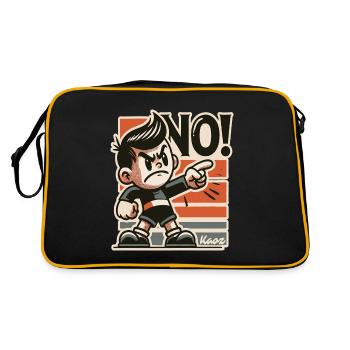 Naughty retro boy and rascal says no - Retro Bag - black/gold - Back