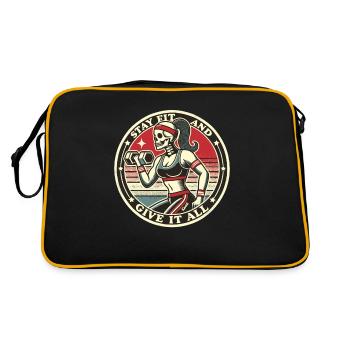 Skeleton Fit Girl : Restez en forme et donnez tout ce que vous avez ! - Sac Retro - noir/or - Dos