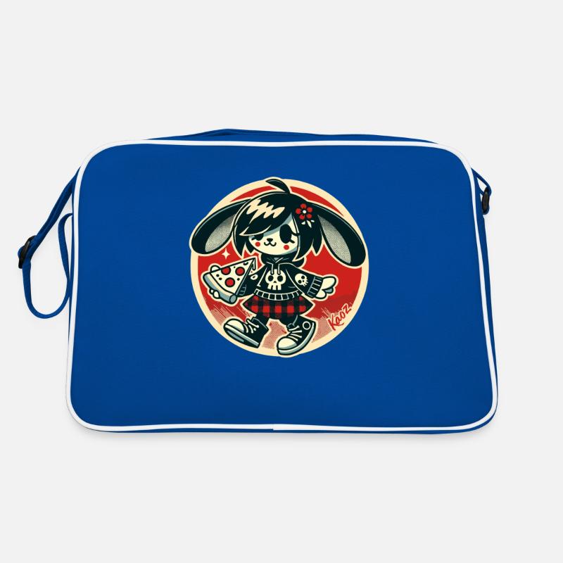 Drôle punk lapin avec pizza Sac Retro