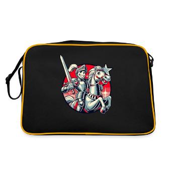 Medieval knight on his horse - Retro Bag - black/gold - Back