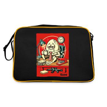 Oeuf de bureau fatigué avec du café - Sac Retro - noir/or - Dos