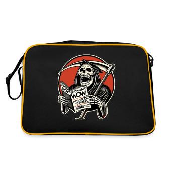 Grim Reaper lit un magazine d’affaires et rit - Sac Retro - noir/or - Dos