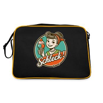 Schleck! Retro-Frau mit Eiscreme - Retro Tasche - Schwarz/Gold - Hinten