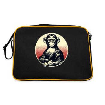 Mona-Affe – Verspieltes Affenmotiv - Retro Tasche - Schwarz/Gold - Hinten