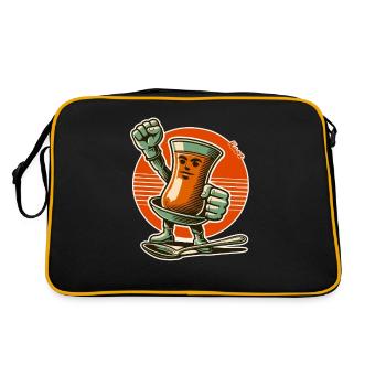 Faust hoch! Kämpferischer Çay Tee mit Löffel - Retro Bag - black/gold - Back