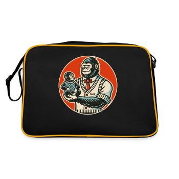 Papa gorille avec bébé - Sac Retro - noir/or - Dos