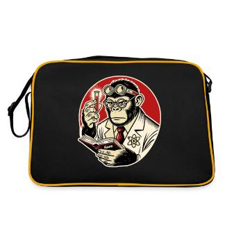 Scientist gorilla with test tube - Retro Bag - black/gold - Back
