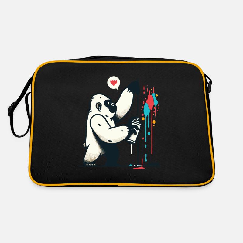 Graffiti gorilla with spray can Retro Bag