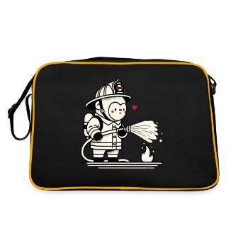 Little gorilla firefighter - Retro Bag - black/gold - Back