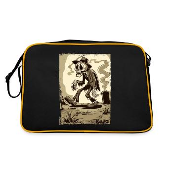 Skeleton Gentleman in the Cemetery - Retro Bag - black/gold - Back