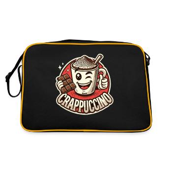 Crappuccino : Tasse à café amusante au chocolat - Sac Retro - noir/or - Dos