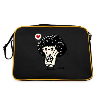 drôle de légume anarcho brocoli punk - Sac Retro - noir/or - Dos
