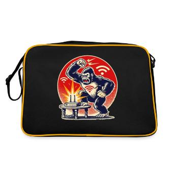 Monkey-strong aggressive fashion! Wi-Fi Rage Gorilla - Retro Bag - black/gold - Back