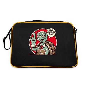 Vis un autre jour, vieille grand-mère tortue - Sac Retro - noir/or - Dos