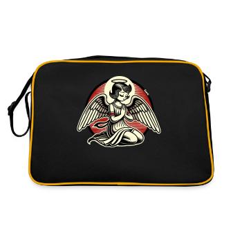 Retro Cartoon Praying Angel - Retro Bag - black/gold - Back