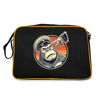 Strict monkey with cap gets finger - Retro Bag - black/gold - Back
