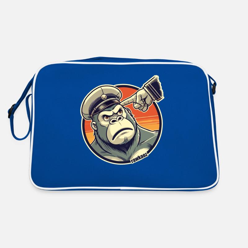 Strict monkey with cap gets finger Retro Bag