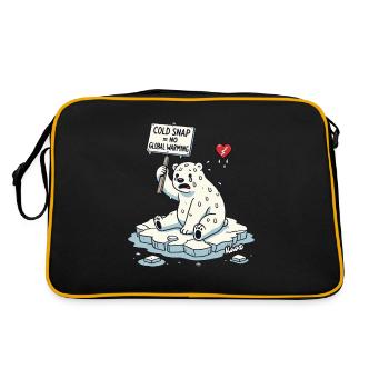 Ours polaire en sueur Manifestation contre le changement climatique - Sac Retro - noir/or - Dos