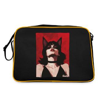 Seductive woman with cat ears - Retro Bag - black/gold - Back