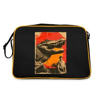Aventure rétro dinosaure crocodile - Sac Retro - noir/or - Dos