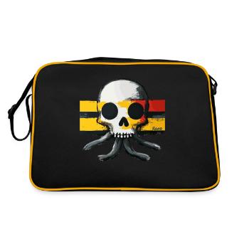 Crâne avec tentacules et drapeau - Sac Retro - noir/or - Dos
